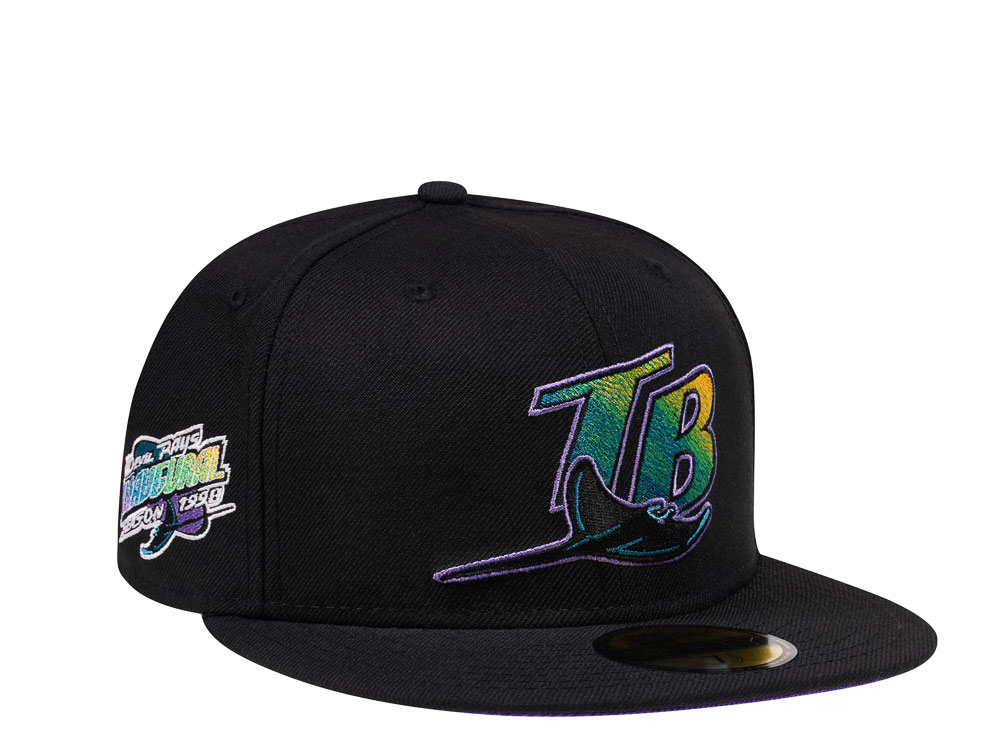New Era Tampa Bay Rays Inaugural Season 1998 Black and Purple Edition 59Fifty Fitted Hat