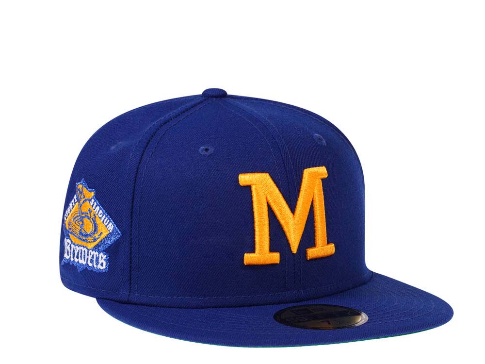 New Era Milwaukee Brewers County Stadium Blue Throwback Edition 59Fifty Fitted Hat