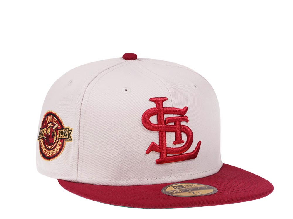 New Era St. Louis Cardinals 100th Anniversary Vintage Stone Two Tone Throwback Edition 59Fifty Fitted Hat