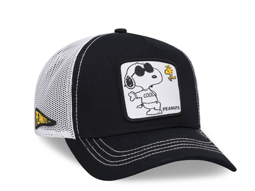 Capslab Snoopy Peanuts Black and White Trucker Snapback Hat