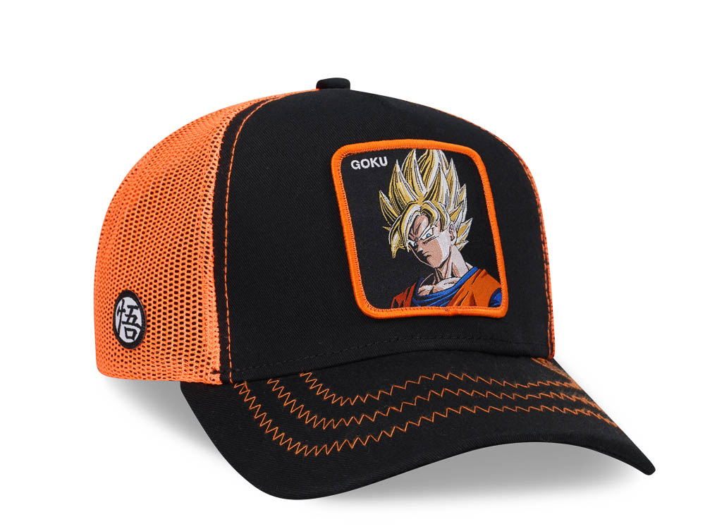 Capslab Dragonball Z Goku Black and Orange Trucker Snapback Hat