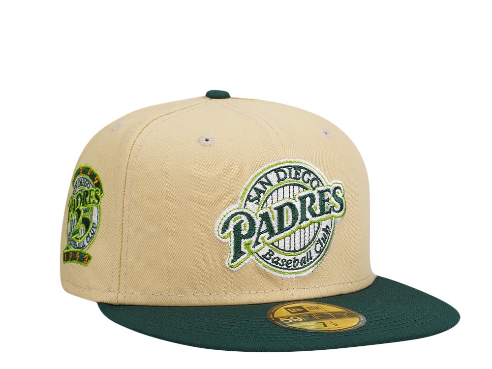 New Era San Diego Padres 25th Anniversary Vegas Gold Two Tone Throwback Edition 59Fifty Fitted Hat