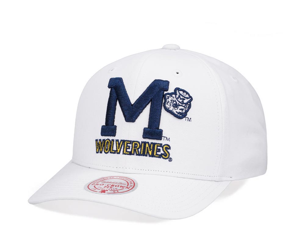 Mitchell & Ness University of Michigan All in Pro White Snapback Hat