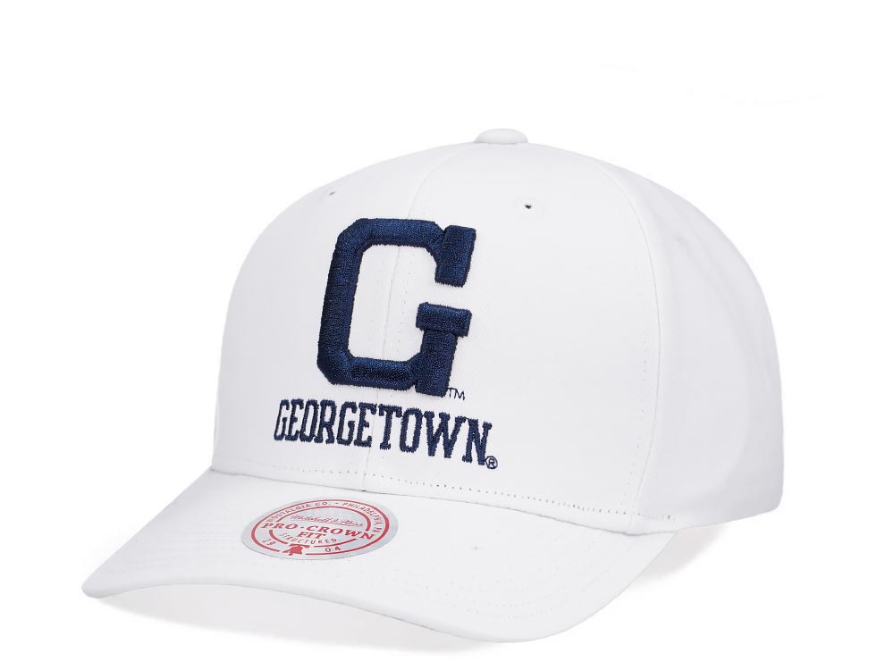 Mitchell & Ness Georgetown University All in Pro White Snapback Hat