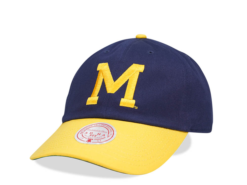 Mitchell & Ness University of Michigan Team Two Tone 2.0 Dad Strapback Hat