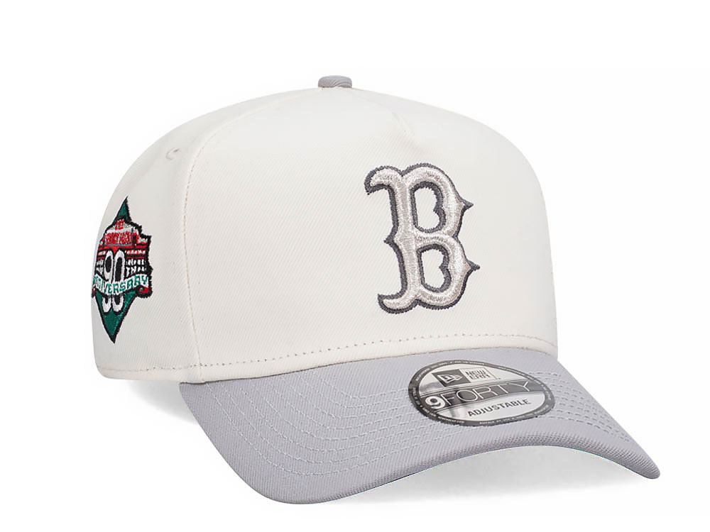 New Era Boston Red Sox 90th Anniversary Chrome Metallic Two Tone Edition 9Forty A Frame Snapback Hat