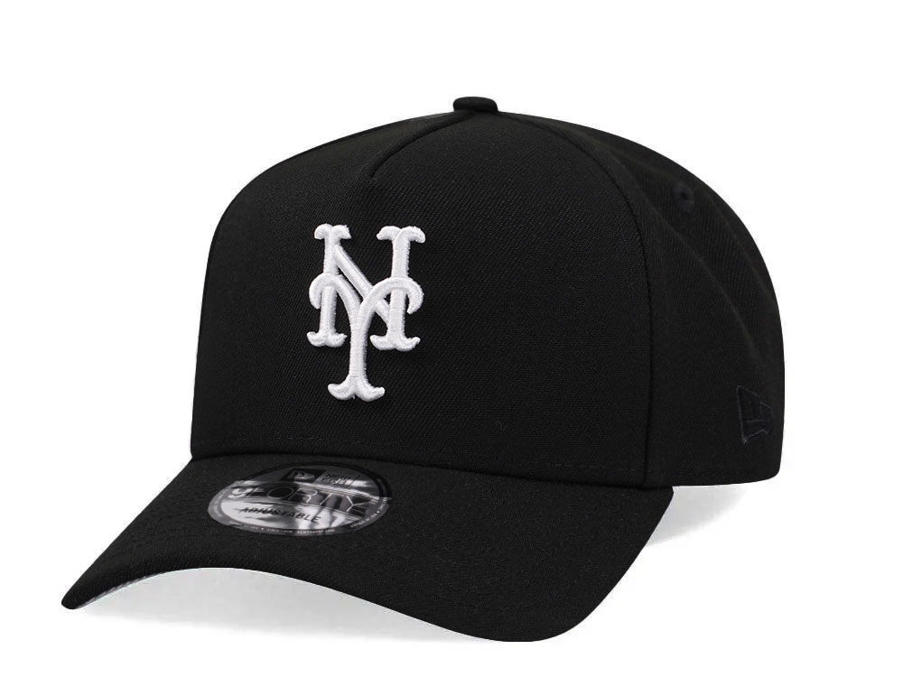 New Era New York Mets Black Classic Edition 9Forty A Frame Snapback Hat