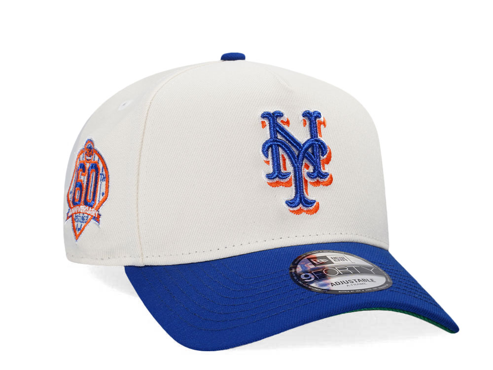New Era New York Mets 60th Anniversary Chrome Throwback Two Tone Edition 9Forty A Frame Snapback Hat