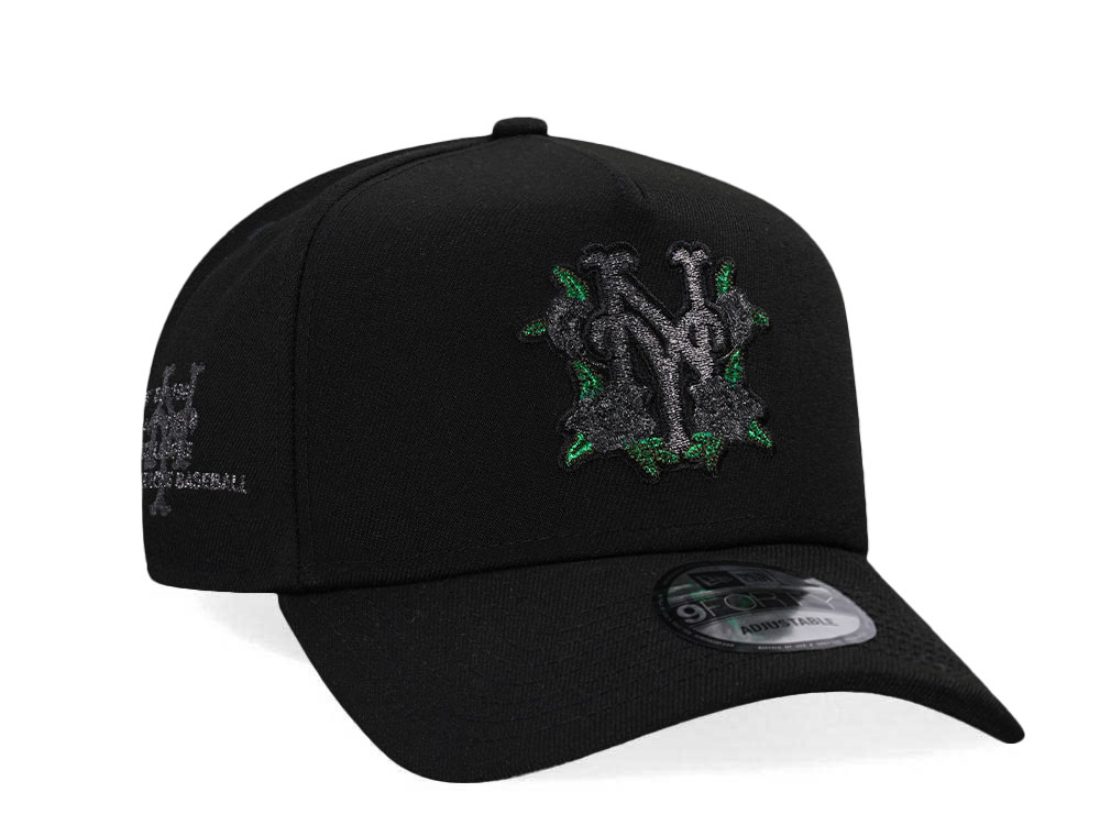 New Era New York Mets Est 1962 Black Metallic Edition 9Forty A Frame Snapback Hat