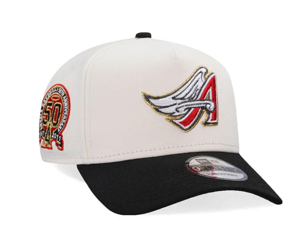 New Era Anaheim Angels 50th Anniversary Chrome Gold Two Tone Edition 9Forty A Frame Snapback Hat
