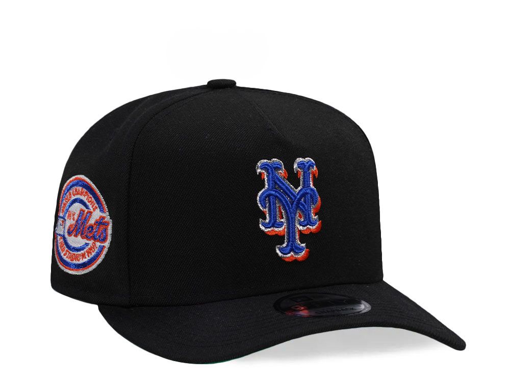 New Era New York Mets World Champions Black Throwback Edition A Frame 9Fifty Snapback Hat