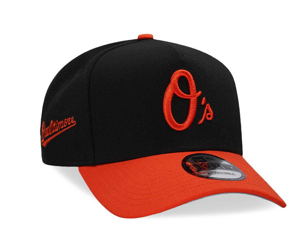 New Era Baltimore Orioles Black Two Tone 9Forty A Frame Snapback Hat