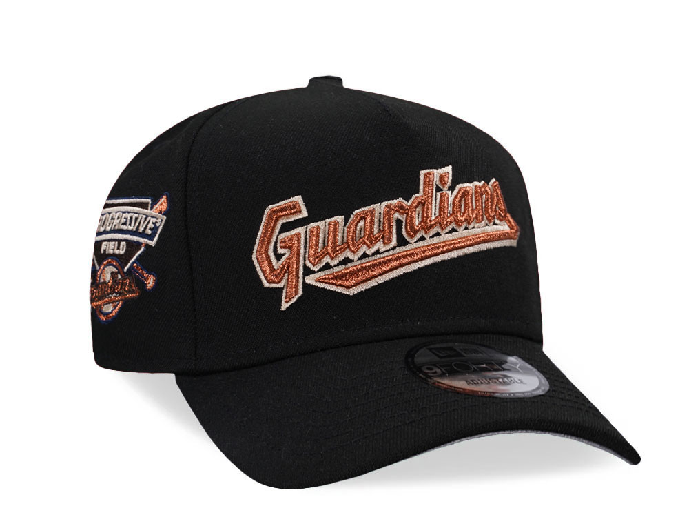 New Era Cleveland Guardians Progressive Field Black Copper 9Forty A Frame Snapback Hat