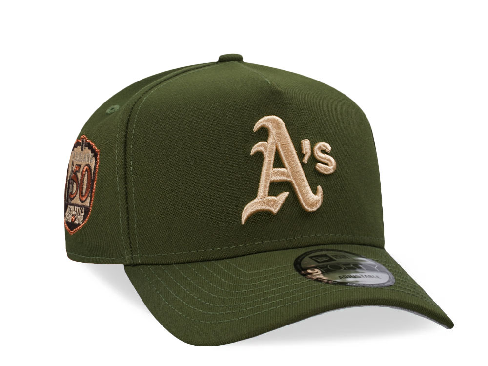 New Era Oakland Athletics 50th Anniversary Olive Copper 9Forty A Frame Snapback Hat