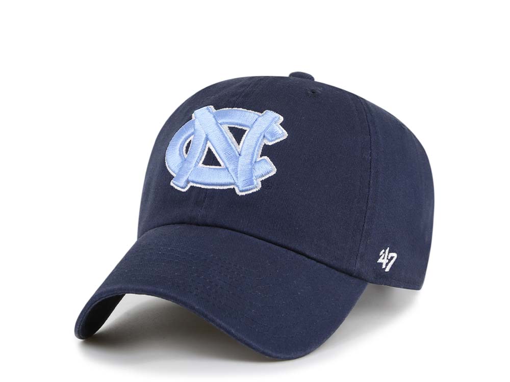 47Brand North Carolina Tar Heels Navy Clean Up Strapback Hat