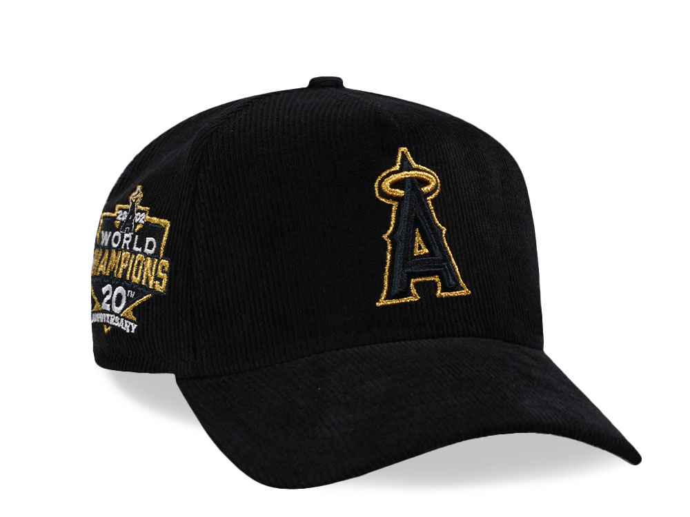 New Era Anaheim Angels 20th Anniversary Black Corduroy Edition 9Forty A Frame Snapback Hat