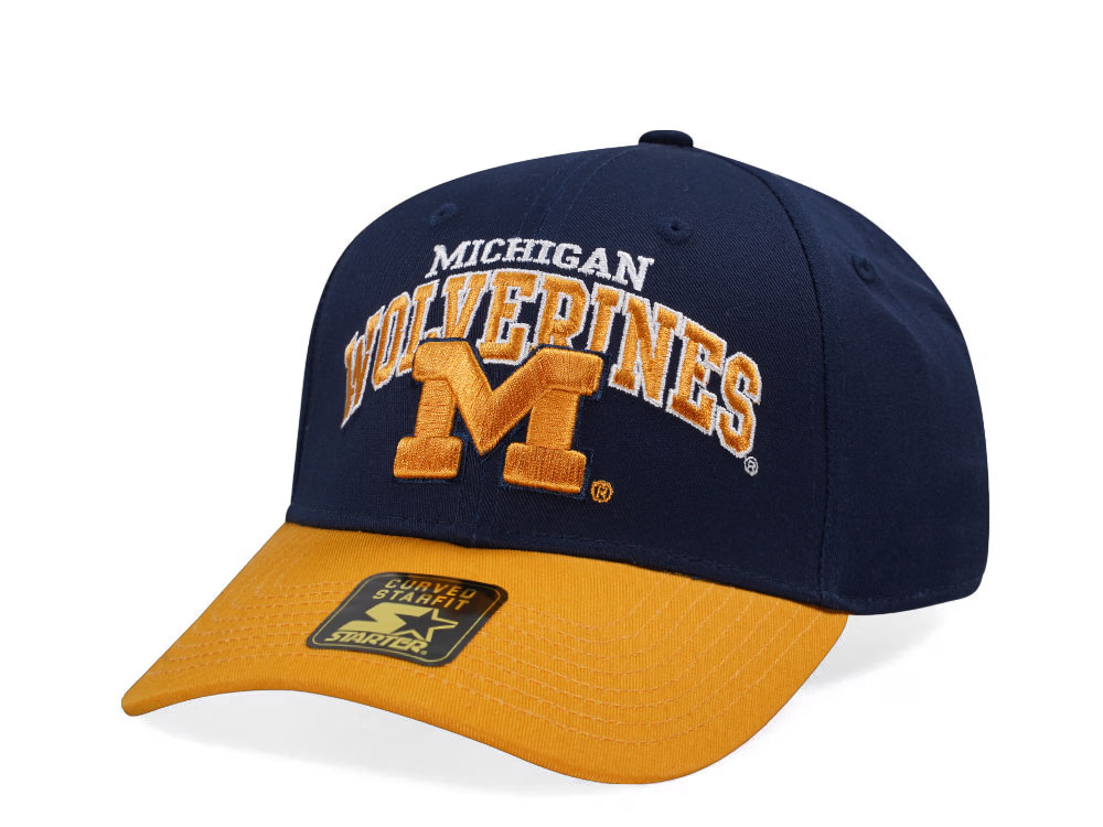 Starter Michigan Wolverines Crowd Pleaser Edition Navy Curved Snapback Hat