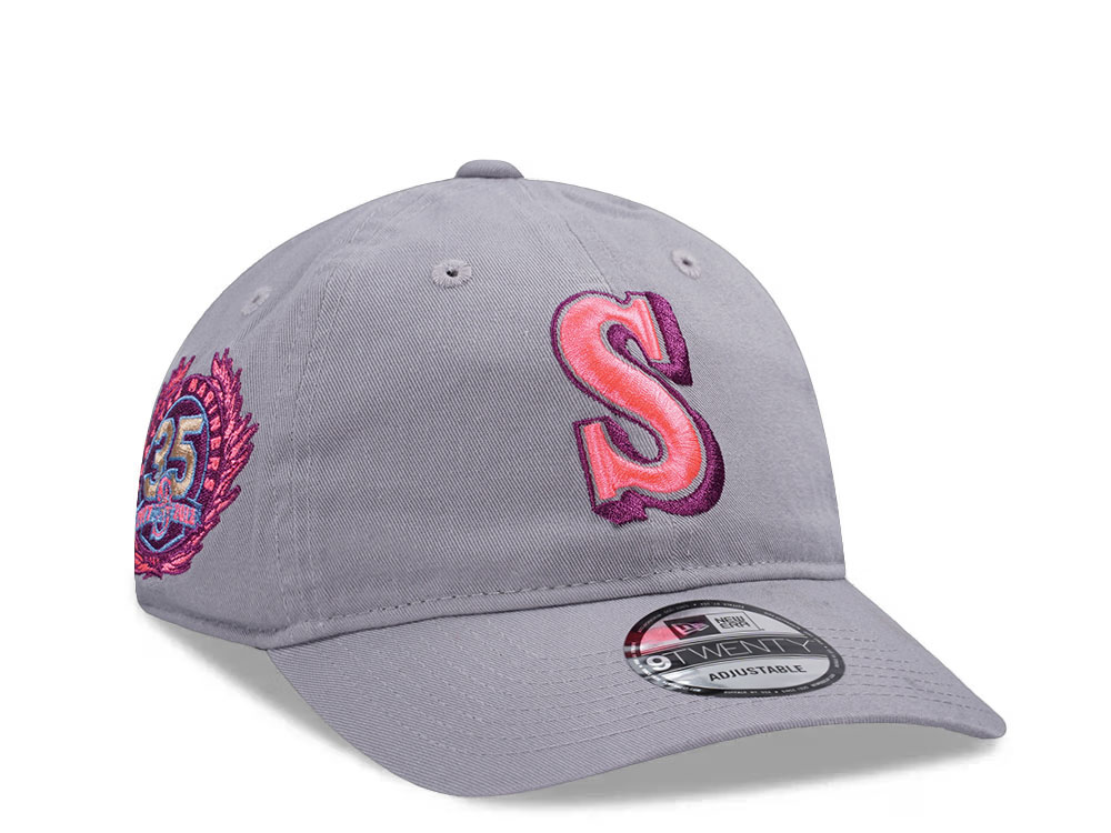 New Era Seattle Mariners 35th Anniversary Pink Glow Gray Edition 9Twenty Strapback Hat