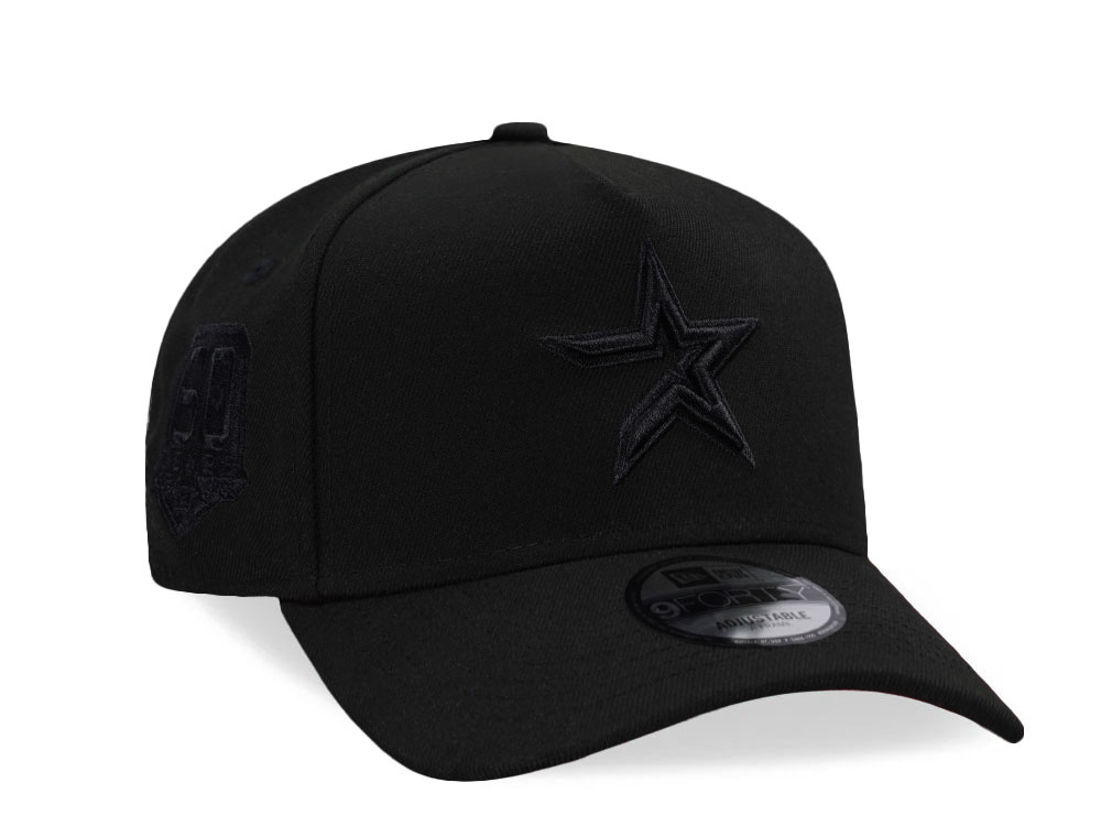 New Era Houston Astros 60th Anniversary Black Out Red Edition 9Forty A Frame Snapback Hat