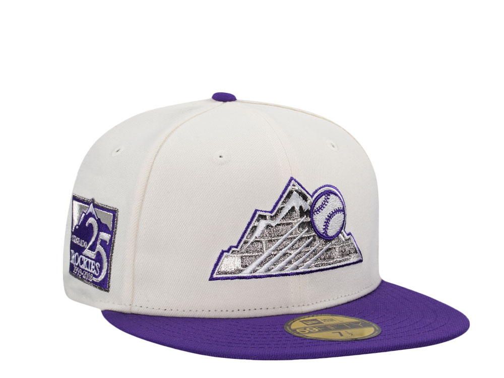 New Era Colorado Rockies 25th Anniversary Bricks Chrome Two Tone Edition 59Fifty Fitted Hat