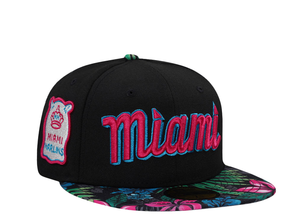 New Era Miami Marlins Floral Summer Two Tone Edition 59Fifty Fitted Hat
