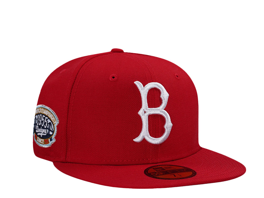 New Era Brooklyn Dodgers World Series 1955 Scarlet Wool Prime Edition 59Fifty Fitted Hat