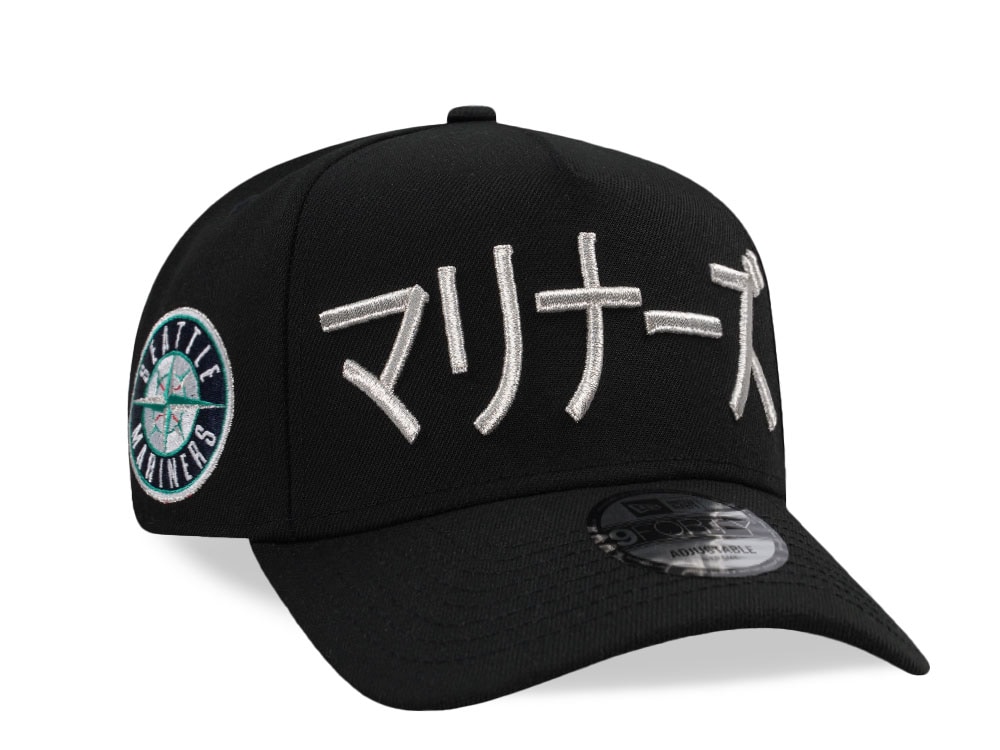 New Era Seattle Mariners Kanji Black Silver Prime Edition 9Forty A Frame Snapback Hat