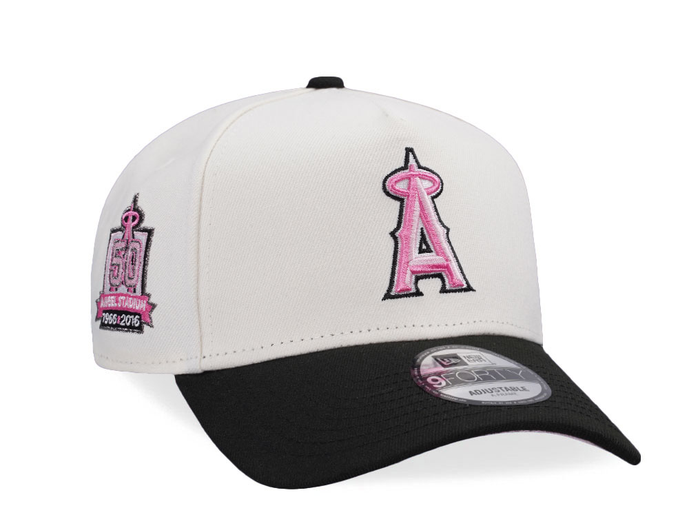 New Era Anaheim Angels 50th Anniversary Chrome Pink Two Tone Edition 9Forty A Frame Snapback Hat
