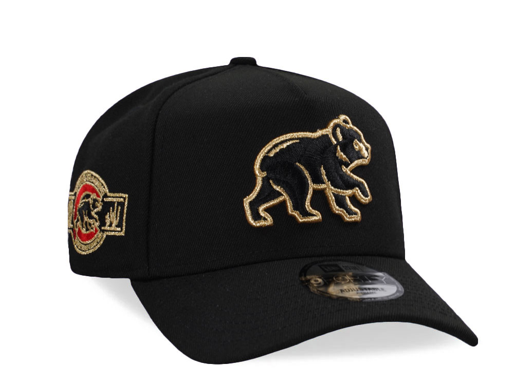 New Era Chicago Cubs Spring Training Blackout Gold Edition 9Forty A Frame Snapback Hat