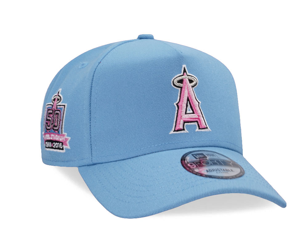 New Era Anaheim Angels 50th Anniversary Sky Pink Prime Edition 9Forty A Frame Snapback Hat