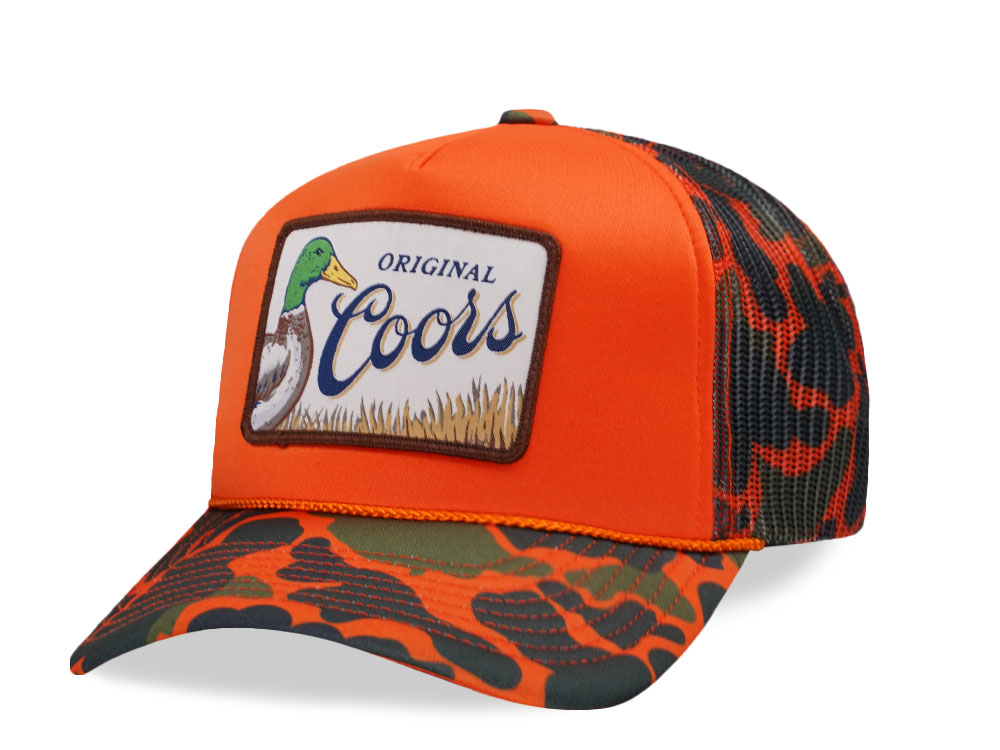 American Needle Coors Mallard Foamy Orange Trucker Snapback Hat