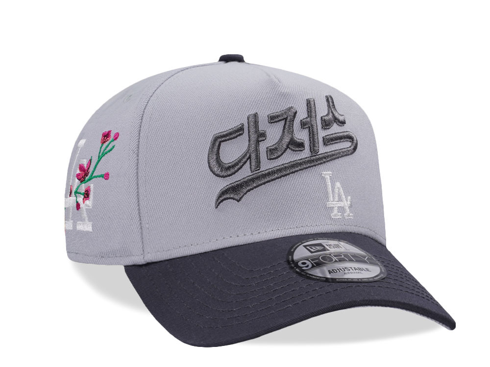 New Era Los Angeles Dodgers Cherry Blossom Grey Two Tone Edition 9Forty A Frame Snapback Hat