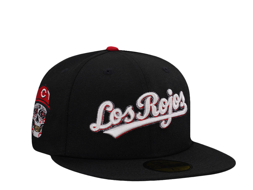 New Era Cincinnati Reds Skull Black Glow Prime Edition 59Fifty Fitted Hat