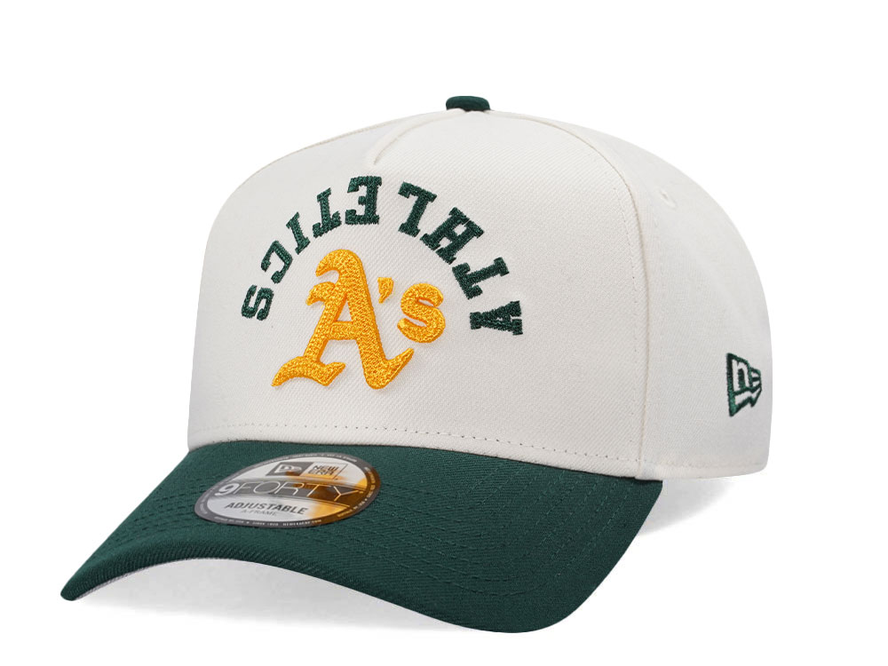 New Era Oakland Athletics Giants Script Chrome Two Tone Edition 9Forty A Frame Snapback Hat