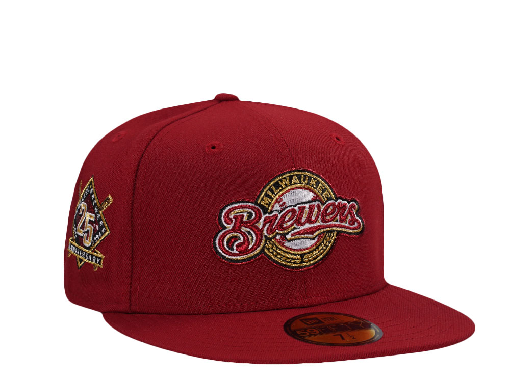 New Era Milwaukee Brewers 25th Anniversary Red Prime Edition  59Fifty Fitted Hat