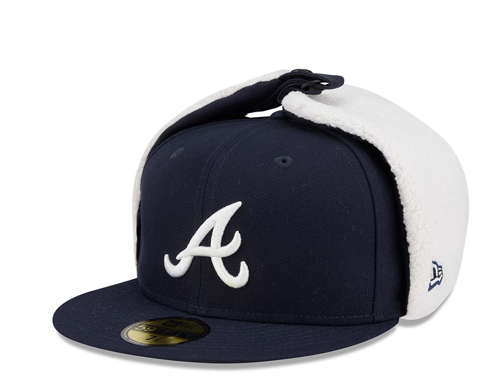 New Era Atlanta Braves Classic Navy 59Fifty Dogear Fitted Hat