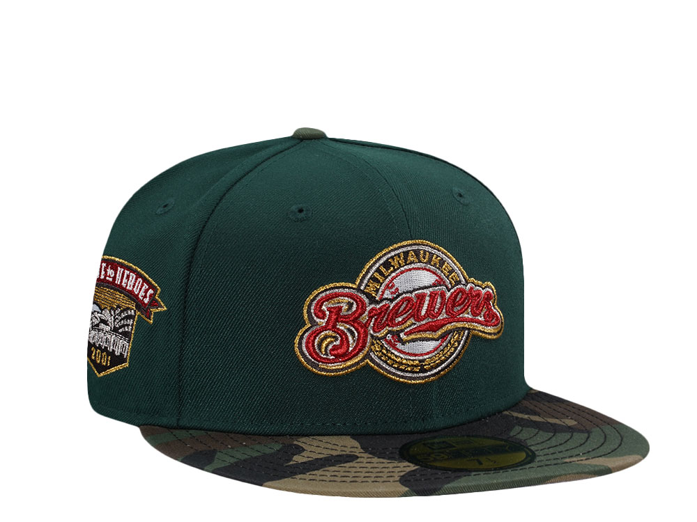 New Era Milwaukee Brewers Home of Heroes 2001 Green Two Tone Edition 59Fifty Fitted Hat