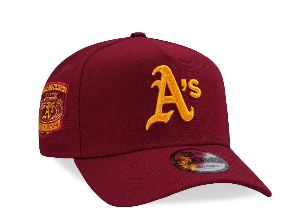 New Era Oakland Athletics Coliseum Cardinal Red Prime Edition 9Forty A Frame Snapback Hat