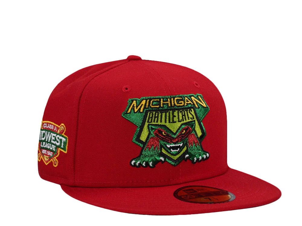 New Era Michigan Battle Cats Midwest League Red Prime Edition 59Fifty Fitted Hat