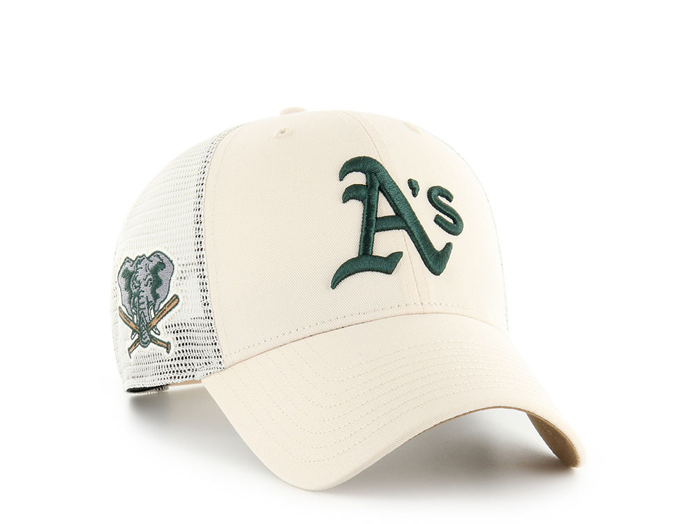 47Brand Oakland Athletics Natural Branson Sure Shot Edition Trucker MVP Snapback Hat
