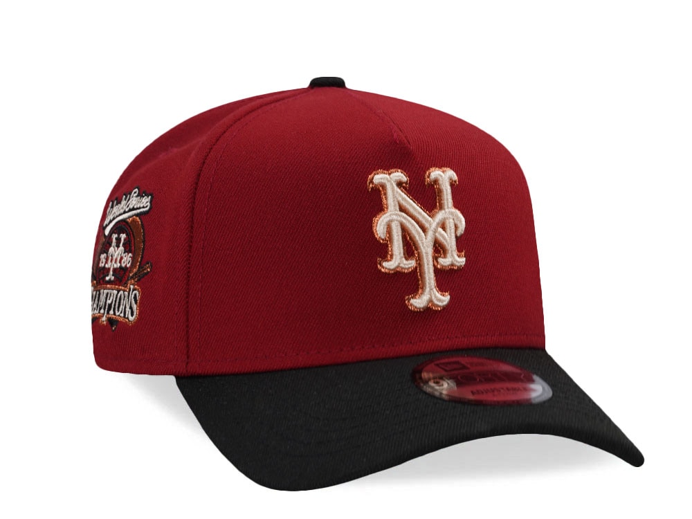 New Era New York Mets World Series Champions 1986 Red Two Tone Edition 9Forty A Frame Snapback Hat