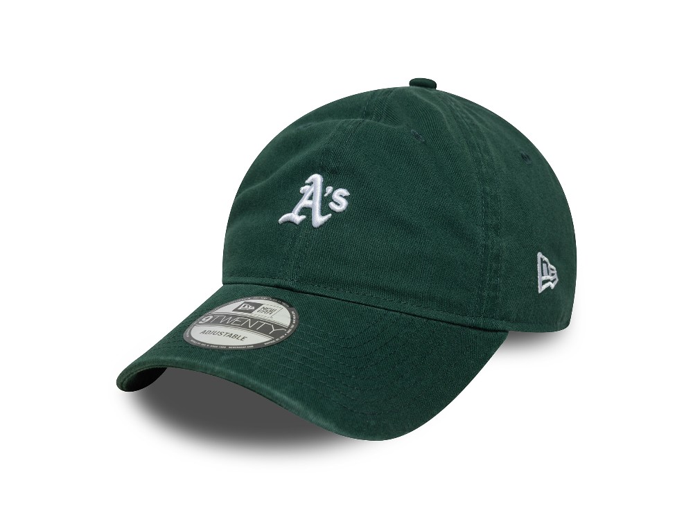 New Era Oakland Athletics Mini Logo Washed Dark Green 9Twenty Strapback Hat