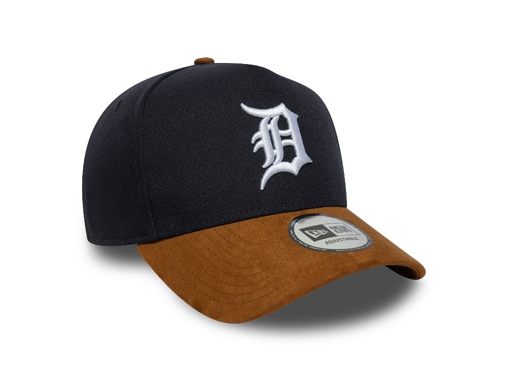 New Era Detroit Tigers Navy Suede Visor 9Forty A Frame Snapback Hat