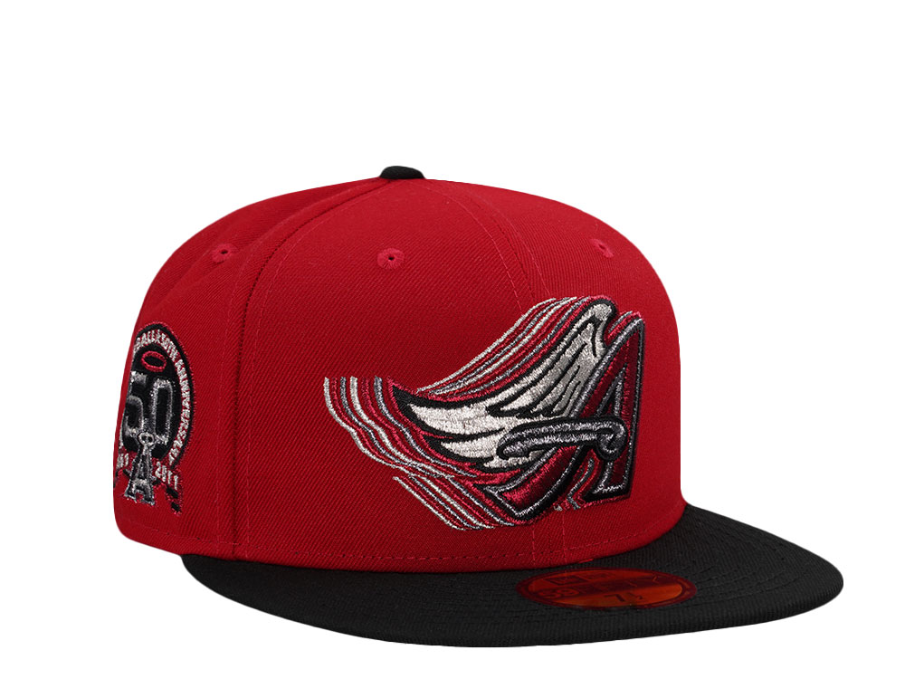New Era Anaheim Angels 50th Anniversary Red Two Tone Edition 59Fifty Fitted Hat