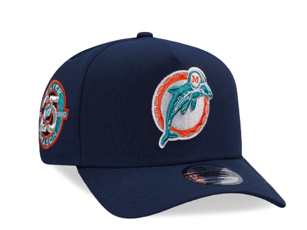 New Era Miami Dolphins 25 Seasons Navy Prime Edition 9Forty A Frame Snapback Hat