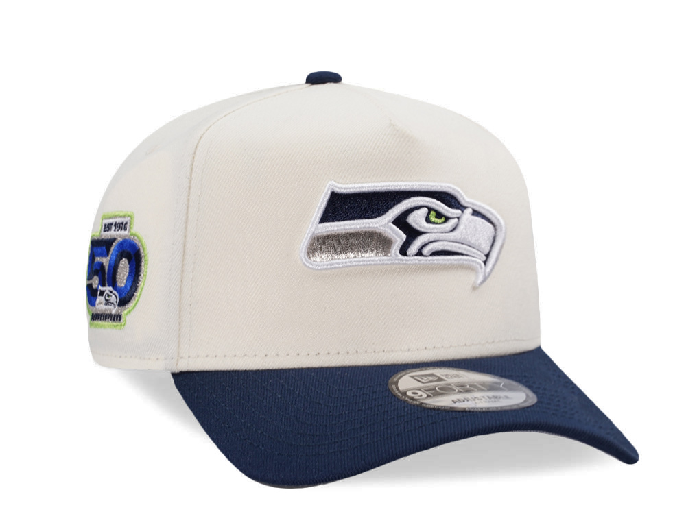 New Era Seattle Seahawks 50 Seasons Chrome Two Tone Edition 9Forty A Frame Snapback Hat