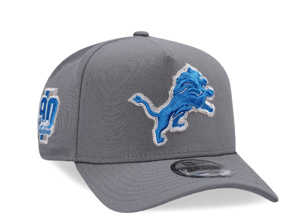 New Era Detroit Lions 90 Seasons Gray Prime Edition 9Forty A Frame Snapback Hat