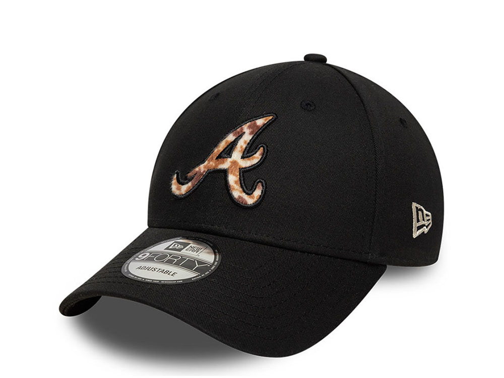 New Era Atlanta Braves Faux Pony Infill Black 9Forty Strapback Hat