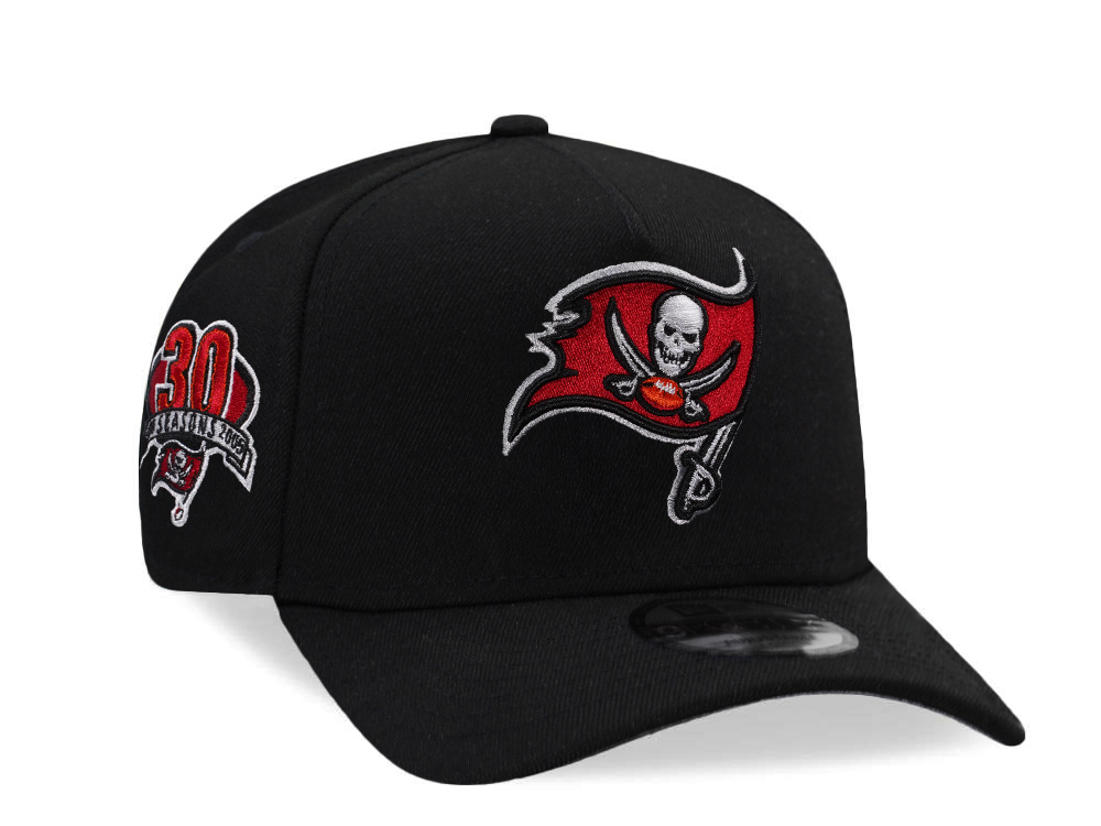 New Era Tampa Bay Buccaneers 30 Seasons Black Prime Edition 9Forty A Frame Snapback Hat