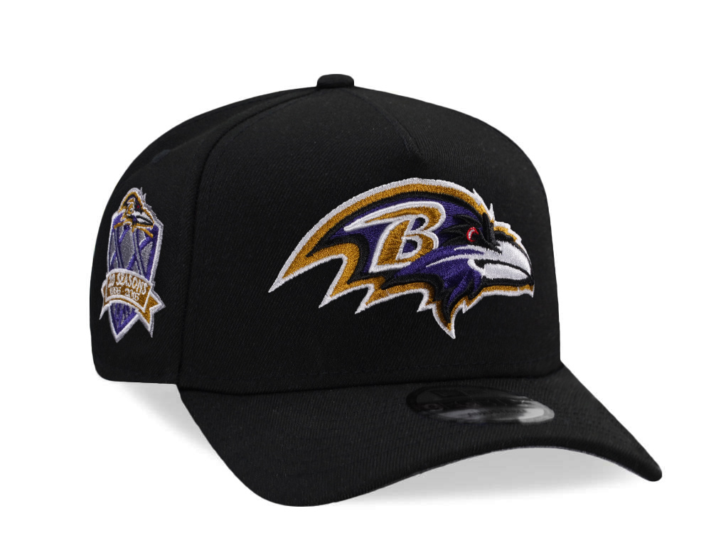 New Era Baltimore Ravens 20 Season Black Prime Edition 9Forty A Frame Snapback Hat